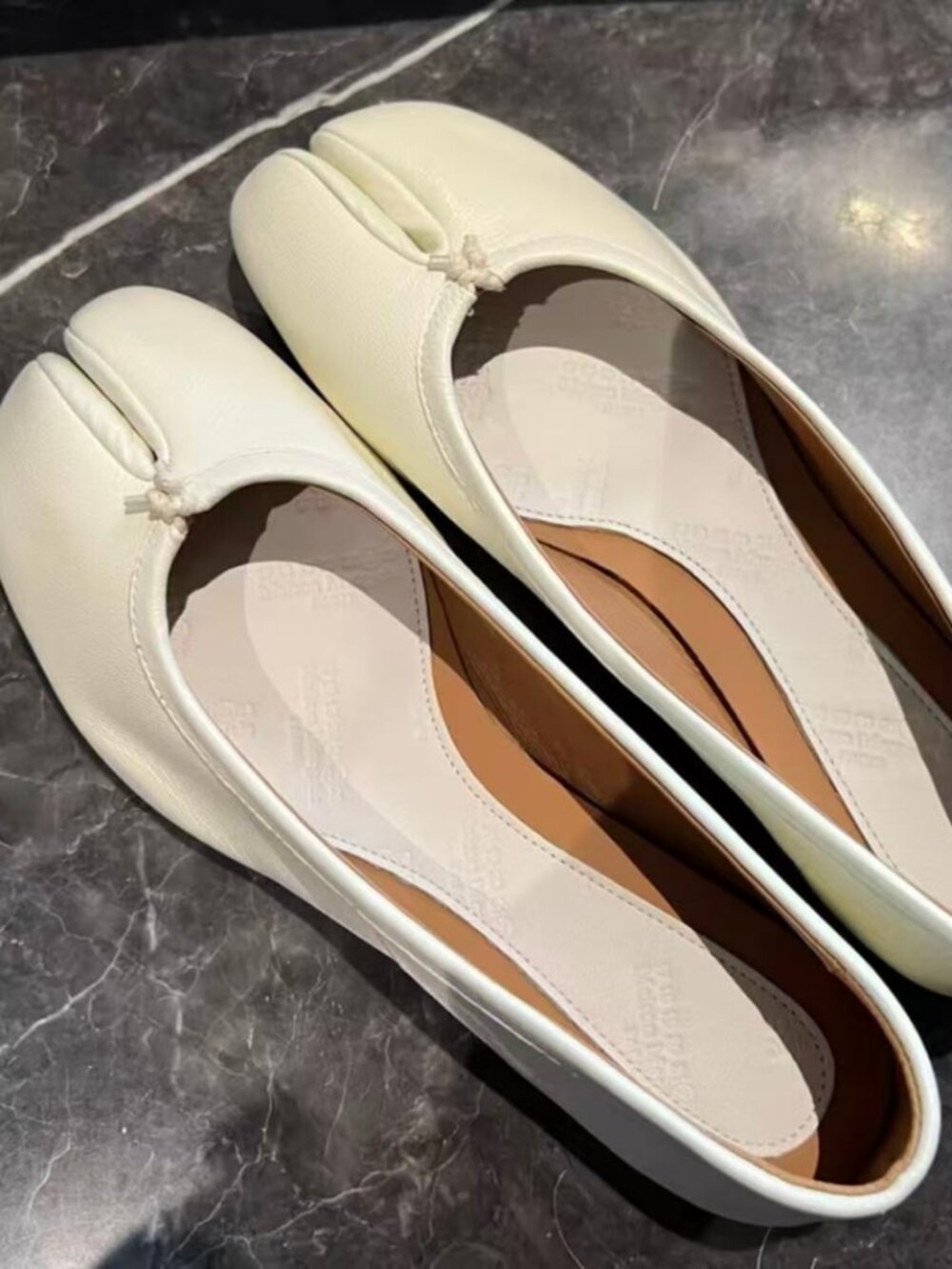White Split-Toe Ballet Flats (38)